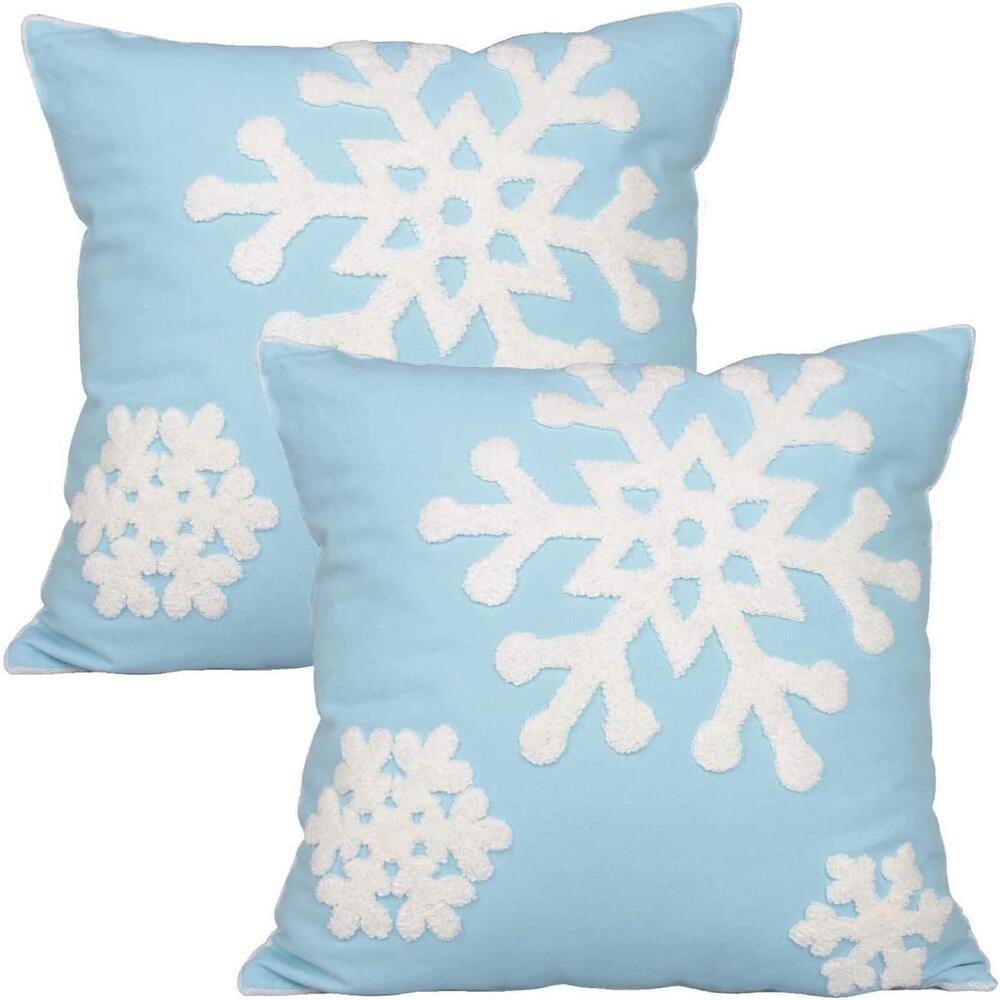 6795 Soft Square Christmas Snowflake Home Decorative Canvas Cotton